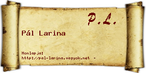 Pál Larina névjegykártya